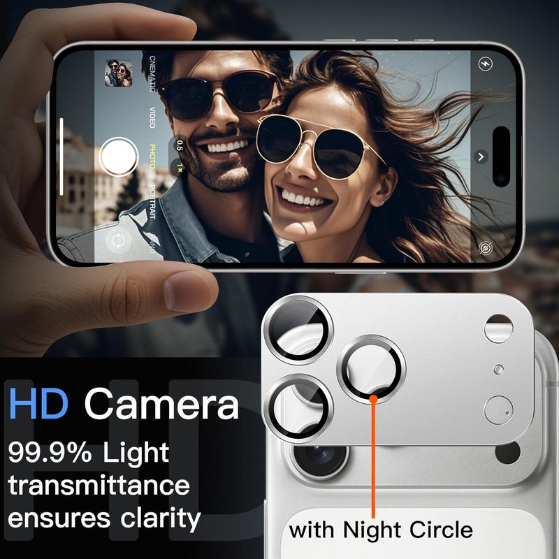 تي دبليو إي جي جي أو أن حماية عدسة كاملة التغطية متوافقة مع آيفون 17 برو ماكس فضي - Image 4